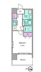 レジディア船橋1 1Kの間取図画像