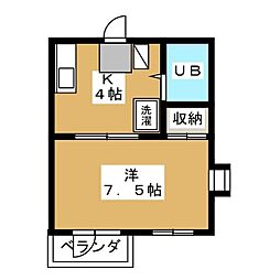 メゾンプレステージ 1Kの間取図画像