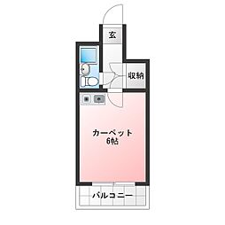 ダイアパレスステーションプラザ船橋 ワンルームの間取図画像