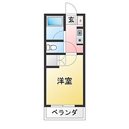 アルファネクストステージ 1Kの間取図画像