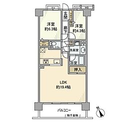 ブライトシティ船橋 2LDKの間取図画像