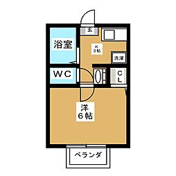 ヴランドール東船橋 1Kの間取図画像