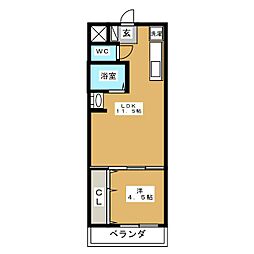 ロックグランデ 1LDKの間取図画像