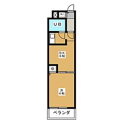 ライオンズマンション船橋第7 1DKの間取図画像