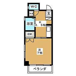 ピソエスタシオン 1Kの間取図画像