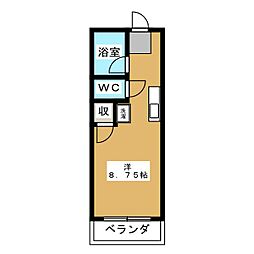 クレセント薬円台 ワンルームの間取図画像