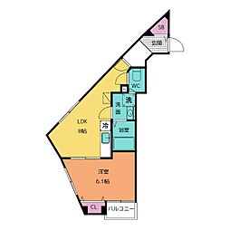 ベイホーム市川 1LDKの間取図画像