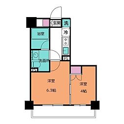 パークアクシス市川 1DKの間取図画像