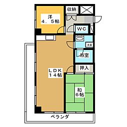 アパートメントウイステリア 2LDKの間取図画像