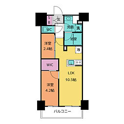 パークアクシス市川 2LDKの間取図画像