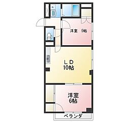 須和田ビル 2LDKの間取図画像