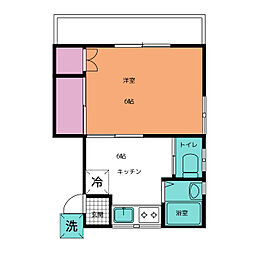 コーポえびす 1Kの間取図画像