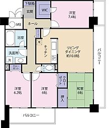 ヴェルデクス大淀河畔 4LDKの間取図画像