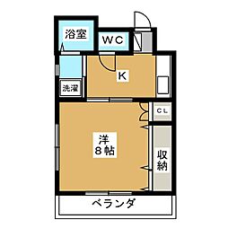 ハイツマコトC 1Kの間取図画像