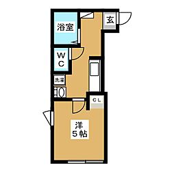 MonreveNoLd 1Kの間取図画像