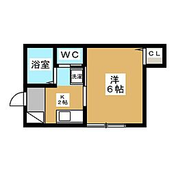 ルシエル新小岩 1Kの間取図画像