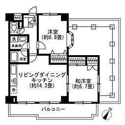 グレイスコート 2LDKの間取図画像