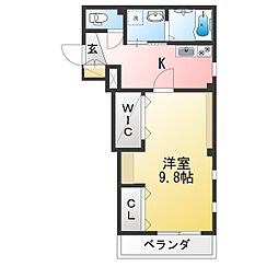 LOVECAT 1Kの間取図画像