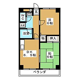 フォレストビル 2DKの間取図画像