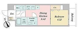 ルネフラッツ新小岩 1DKの間取図画像
