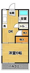 豊コーポ 1DKの間取図画像