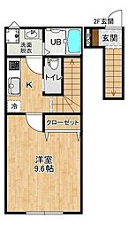 Rainbow Mirai B棟 1Kの間取図画像