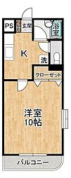 グリーンヨシエ1 1Kの間取図画像