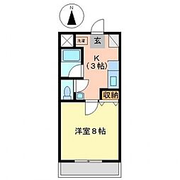 レジデンス田町 1Kの間取図画像