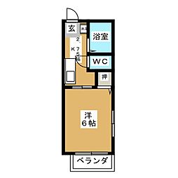 ドエル八千代 1Kの間取図画像
