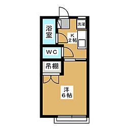 ヴァンベール谷村 1Kの間取図画像