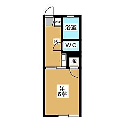 ドミールヤマノ 1Kの間取図画像