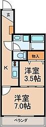 CasaCarrera 2Kの間取図画像