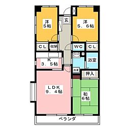 フェアール習志野 3LDKの間取図画像