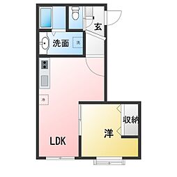Crecia津田沼 1LDKの間取図画像