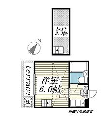 ジュネパレス津田沼第20 1Kの間取図画像