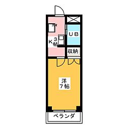 フォレスト1 1Kの間取図画像
