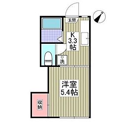 サンライズコーポ 1Kの間取図画像
