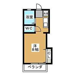 ソレイユジャルダン ワンルームの間取図画像
