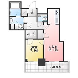 プラウドタワー小岩フロント 31階 1LDKの間取図画像