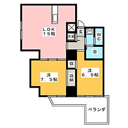 ウインベルデュエット小岩 2LDKの間取図画像