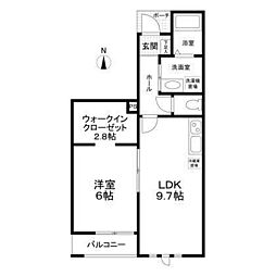 LANAIHOUSENOAH 1LDKの間取図画像
