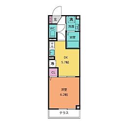 ルリアン北小岩3 1DKの間取図画像
