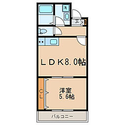レジーナガーデン 1LDKの間取図画像