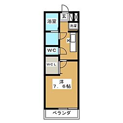 リブリ・興 1Kの間取図画像