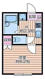ソル・フルール 1Kの間取図画像