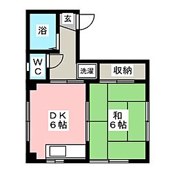 サンフラワー小岩 1DKの間取図画像