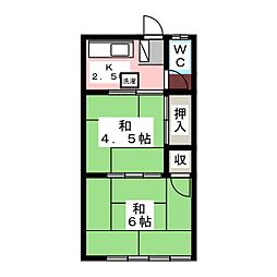 明智荘 2Kの間取図画像