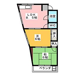 宝ビル 2DKの間取図画像
