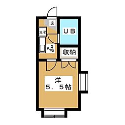 アネックス3B 1Kの間取図画像
