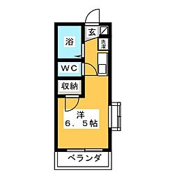 ミント3 ワンルームの間取図画像
